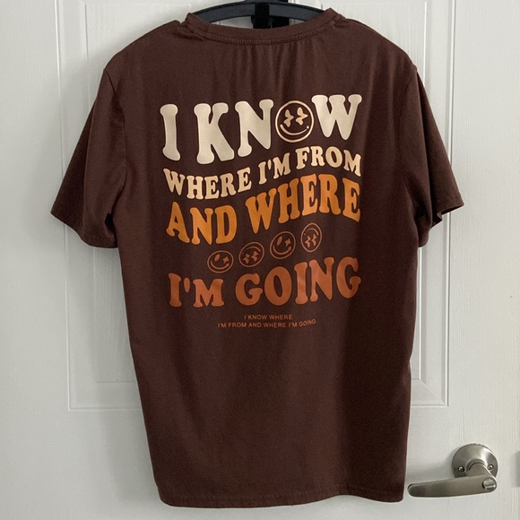 🩻MENS BROWN GRAPHIC TEE - Picture 1 of 2